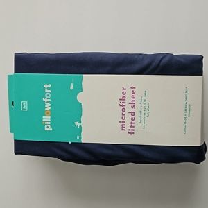 Pilllowfort Microfiber Fitted Sheet Separates Navy Blue 75x54x14 Full Size